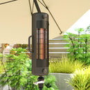 Outsunny Electric Parasol Mounted Patio Heater, Outdoor Heater w/ 2 Setting