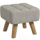 HOMCOM Modern Footstool, Fabric Foot Rest with Rubber Wood Legs, Brown