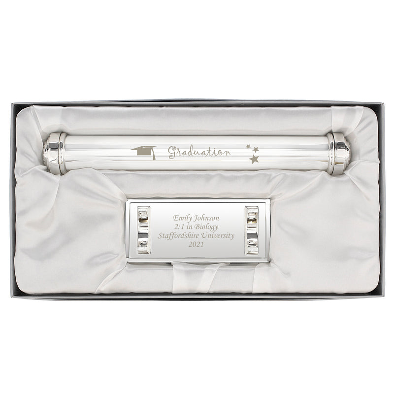 Personalised Graduation Silver Plated Certificate Holder