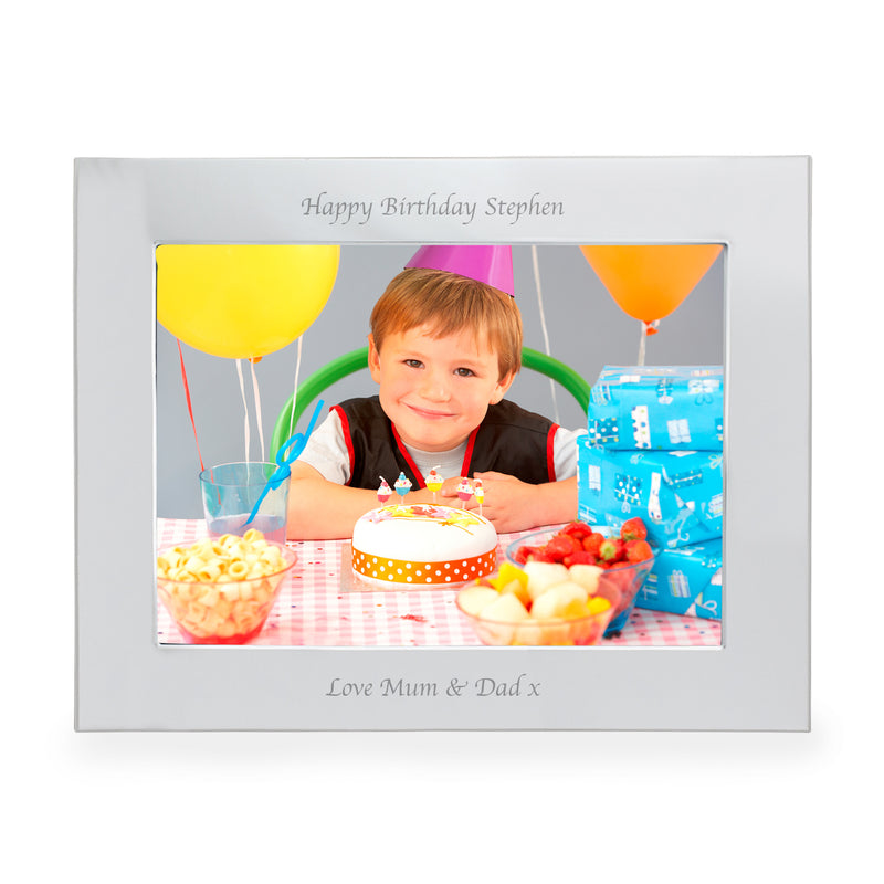 Personalised Silver 5x7 Landscape Photo Frame