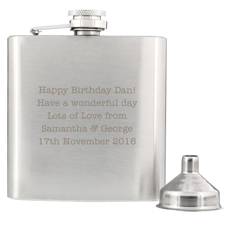 Personalised Stainless Steel Hip Flask