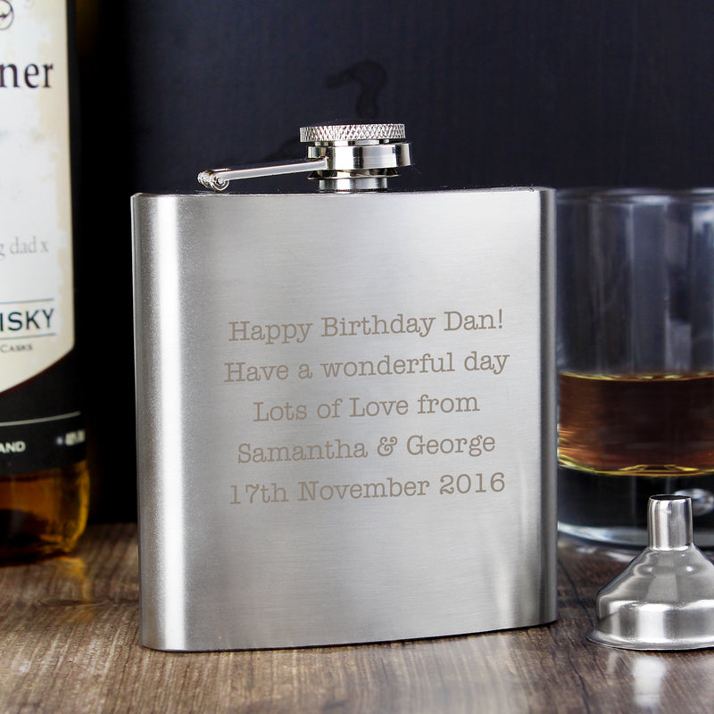 Personalised Stainless Steel Hip Flask