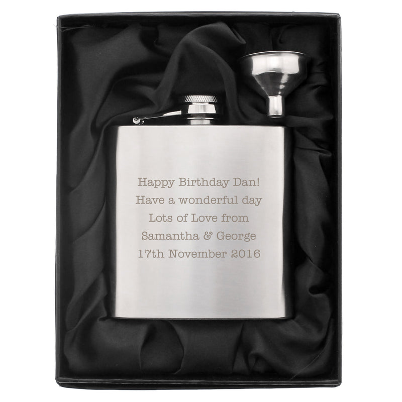 Personalised Stainless Steel Hip Flask
