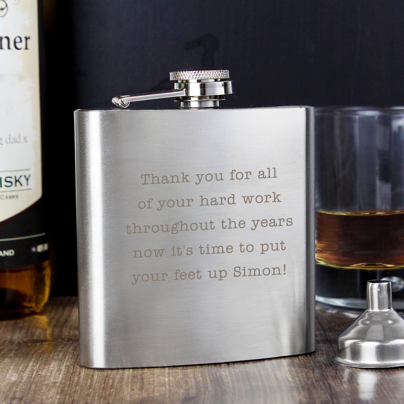 Personalised Stainless Steel Hip Flask