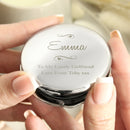 Personalised Silver Round Compact Mirror