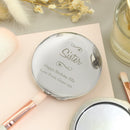 Personalised Silver Round Compact Mirror
