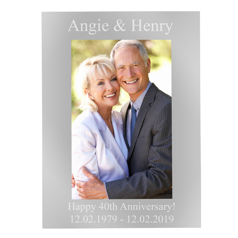 Personalised Potrait Silver 4x6 Photo Frame