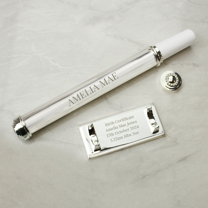 Personalised Silver Plated Certificate Holder