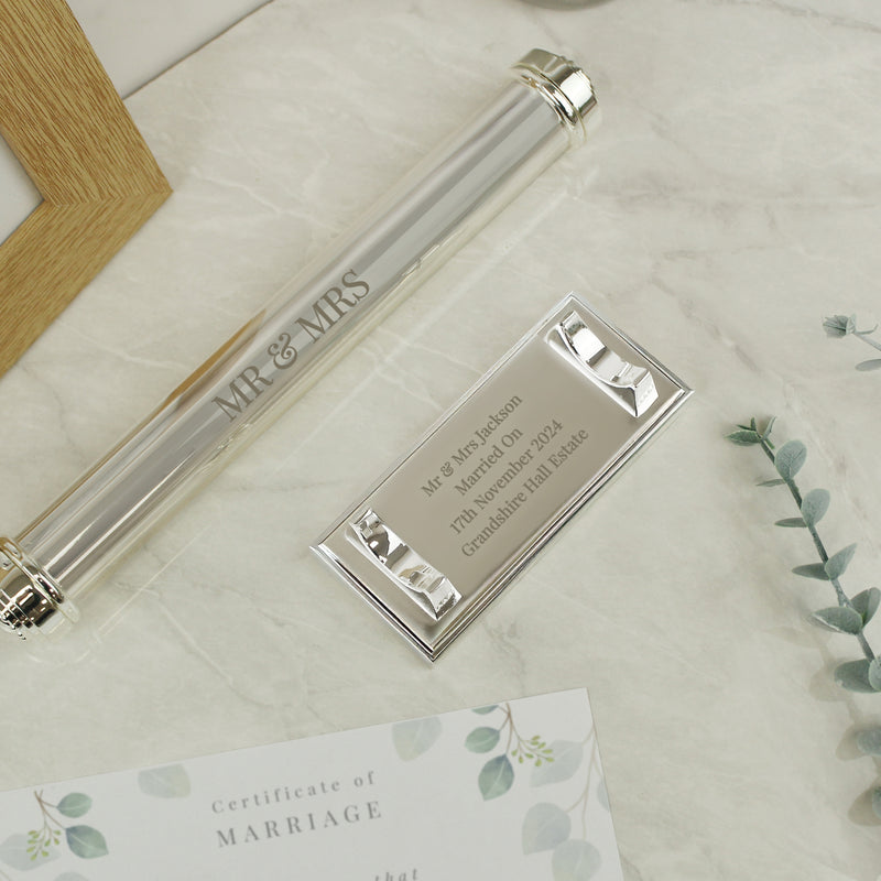 Personalised Silver Plated Certificate Holder