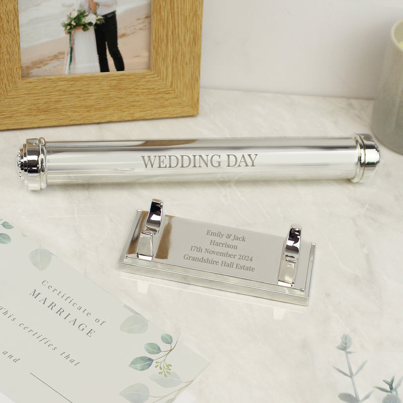 Personalised Silver Plated Certificate Holder