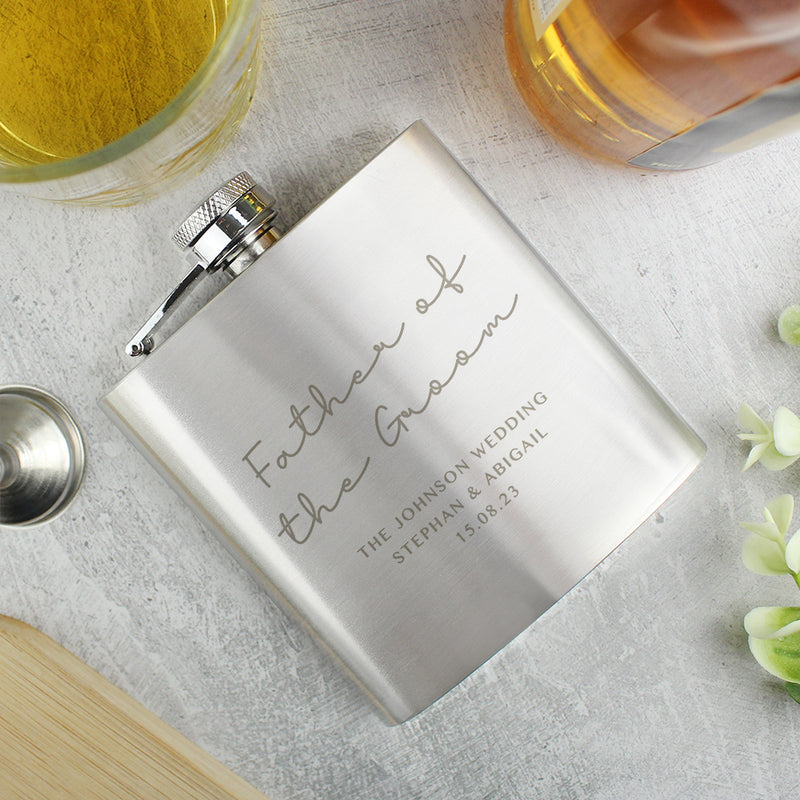 Personalised Wedding Party Hip Flask