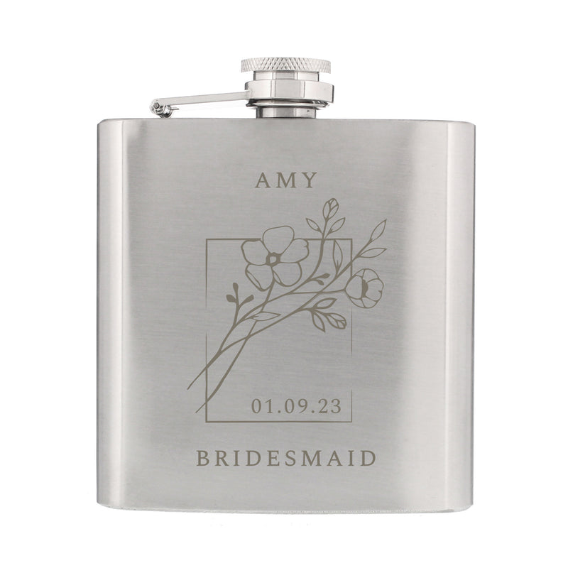 Personalised Floral Hip Flask