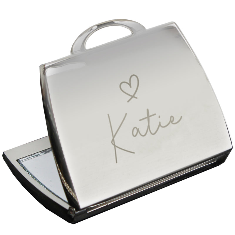 Personalised Name Handbag Compact Mirror