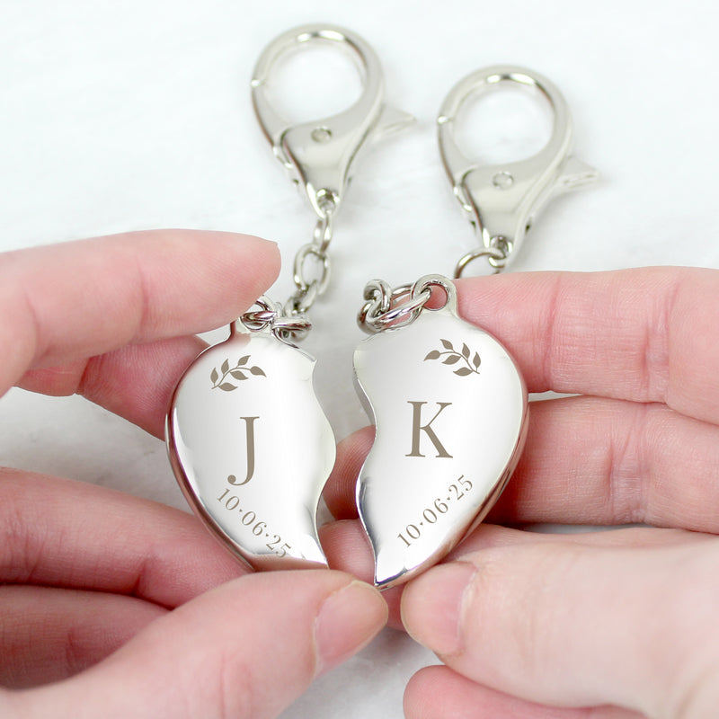 Personalised Two Hearts Keyring