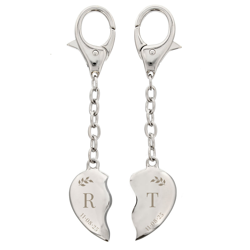 Personalised Two Hearts Keyring