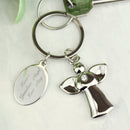 Personalised Silver Plated Angel Keyring