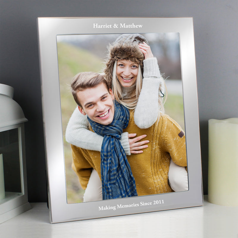 Personalised 10x8 Potrait Silver Photo Frame