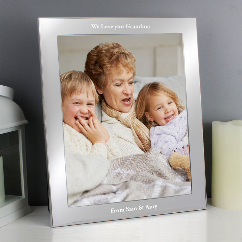 Personalised 10x8 Potrait Silver Photo Frame