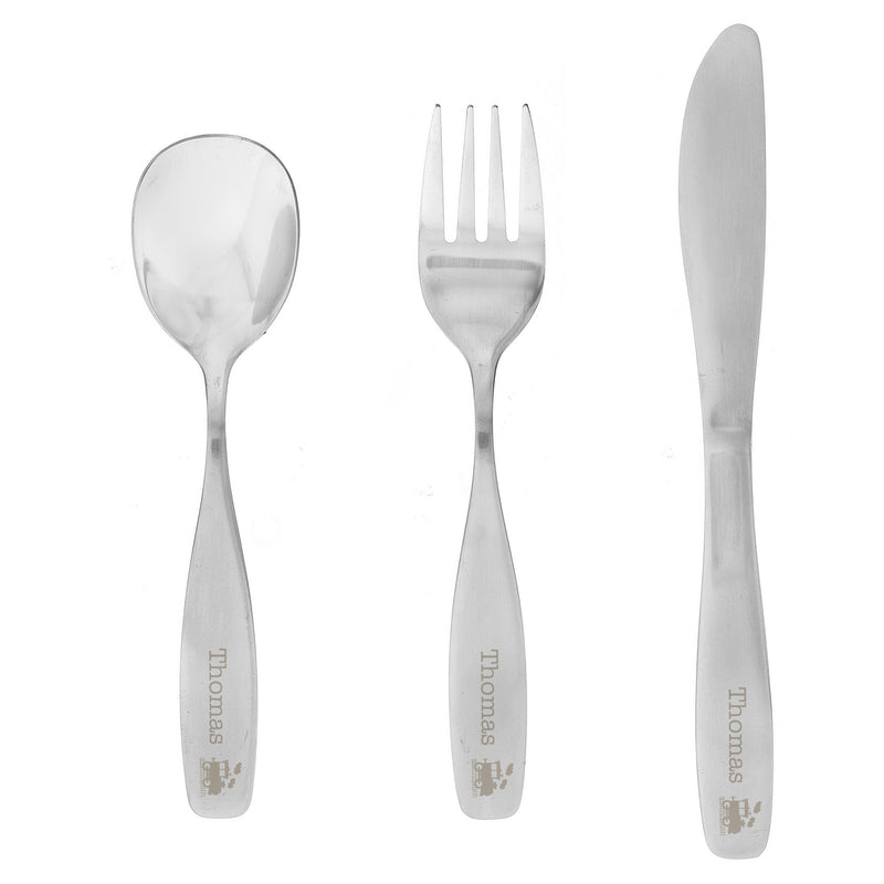 Personalised 3 Piece Train Cutlery Set