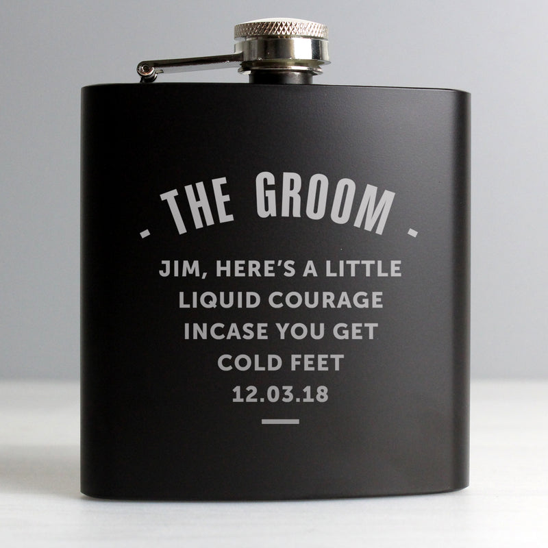 Personalised Black Hip Flask