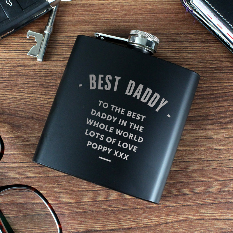 Personalised Black Hip Flask