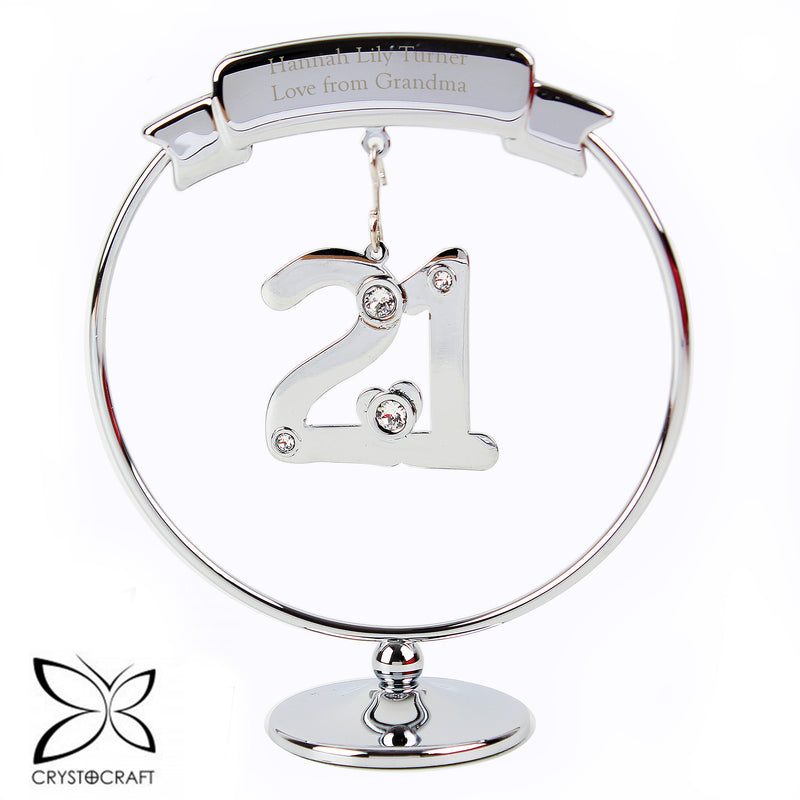 Personalised Crystocraft 21st Celebration Ornament