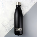 Personalised Initials Black Metal Insulated Drinks Bottle
