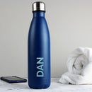 Personalised Blue Metal Insulated Drinks Bottle