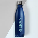 Personalised Blue Metal Insulated Drinks Bottle