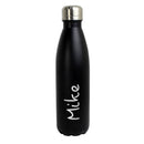 Personalised Name Only Black Metal Insulated Drinks Bottle