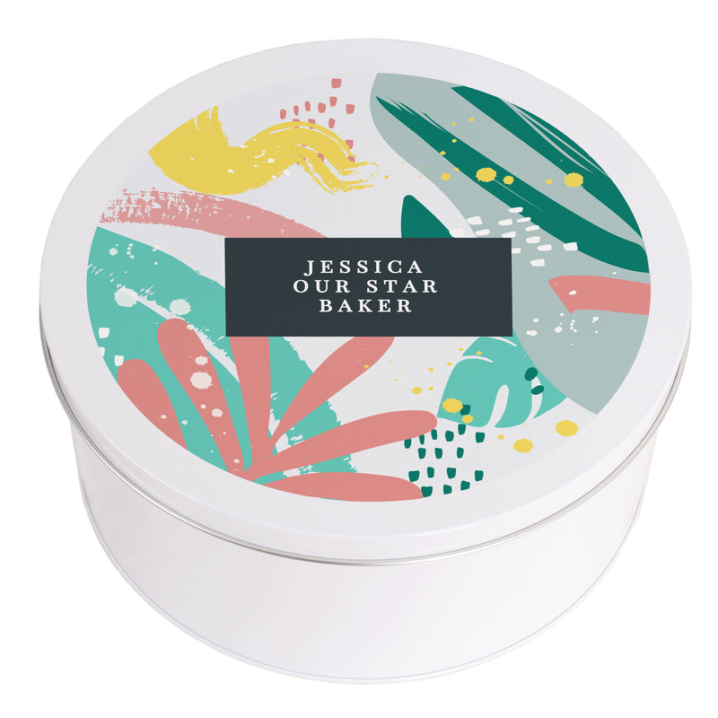 Personalised Abstract Design Cake Tin