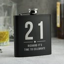 Personalised Birthday Black Hip Flask