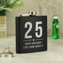 Personalised Birthday Black Hip Flask