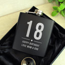 Personalised Birthday Black Hip Flask