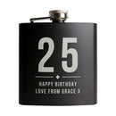 Personalised Birthday Black Hip Flask