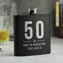 Personalised Birthday Black Hip Flask