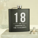 Personalised Birthday Black Hip Flask