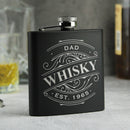 Personalised Whisky Black Hip Flask
