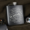 Personalised Whisky Black Hip Flask