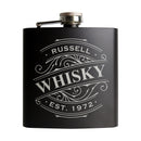 Personalised Whisky Black Hip Flask