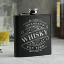 Personalised Whisky Black Hip Flask