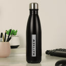 Personalised Black Metal Insulated Drinks Bottle
