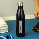 Personalised Black Metal Insulated Drinks Bottle