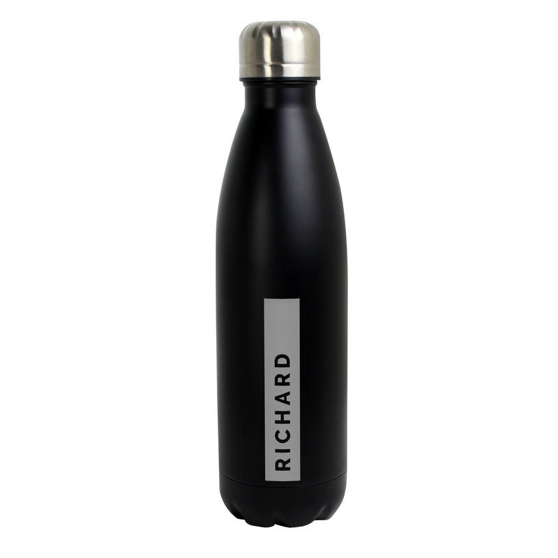 Personalised Black Metal Insulated Drinks Bottle