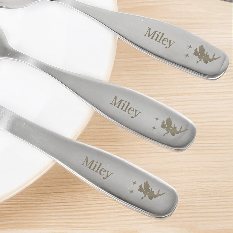 Personalised Fairy Princess 3 Piece Cutlery Set