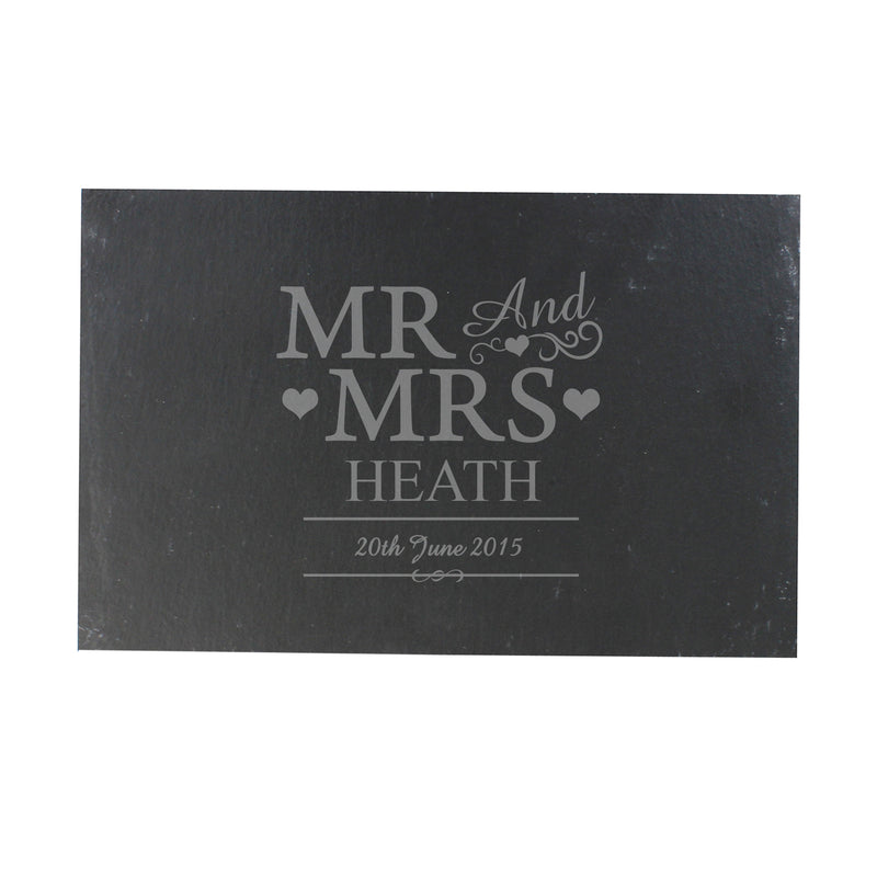 Personalised Mr & Mrs Slate Placemat