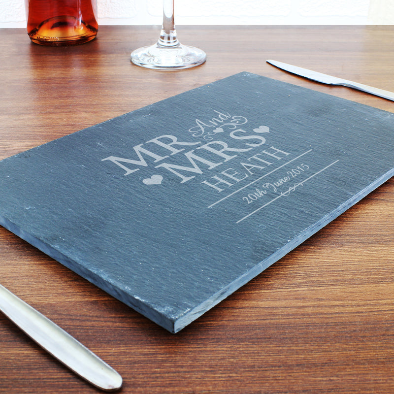 Personalised Mr & Mrs Slate Placemat