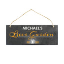 Personalised "Beer Garden" Printed Hanging Slate Plaque
