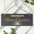 Personalised "Beer Garden" Printed Hanging Slate Plaque