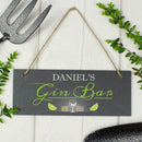 Personalised "Gin Bar" Printed Hanging Slate Plaque